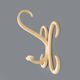 Curved white wooden coat hook, 1960s