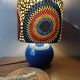 blue ceramic lamp | ethnic printed wax lampshade