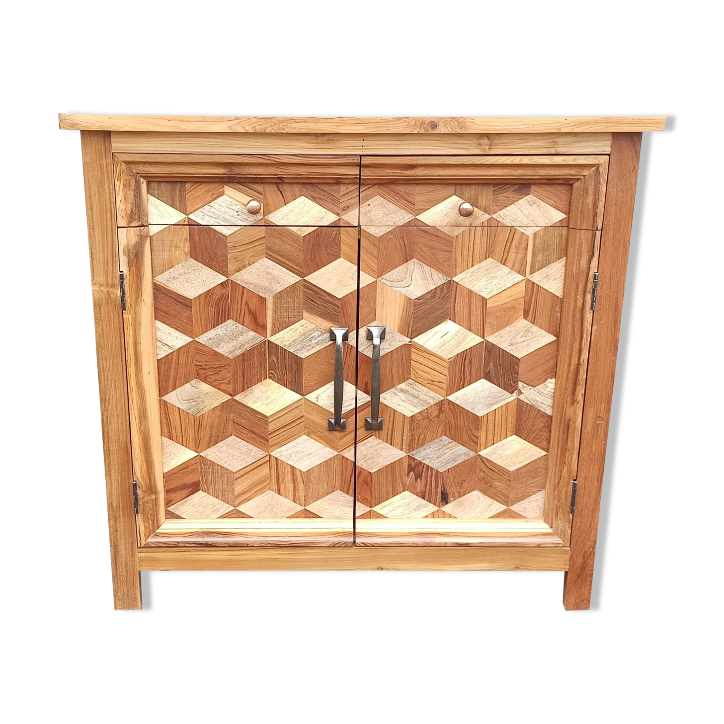 Chest of drawers wooden marquetry, two doors, two drawers