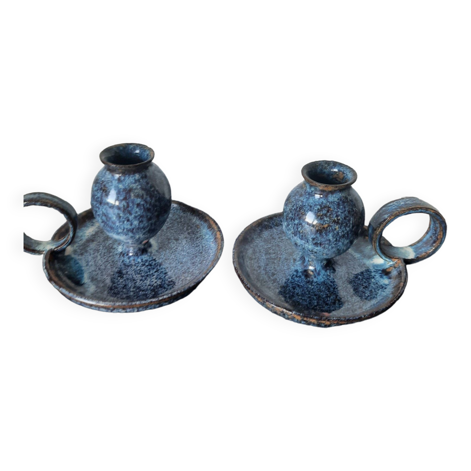 Pair of ceramic candle holders