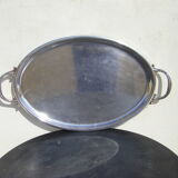 Serving tray, in silver metal