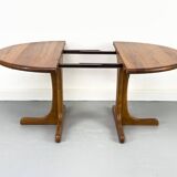 Danish Round Extendable Dining Table in Teak, 1970s