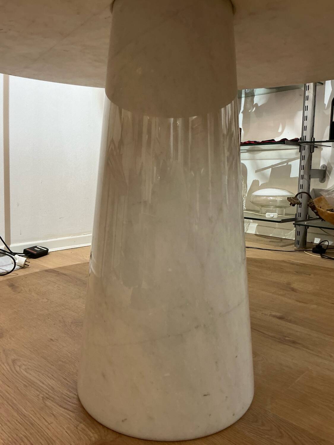 Eros Table in White Marble by Angelo Mangiarotti for Skipper, 1990s