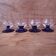 4 vintage aperitif glasses with blue stems, France 1940.