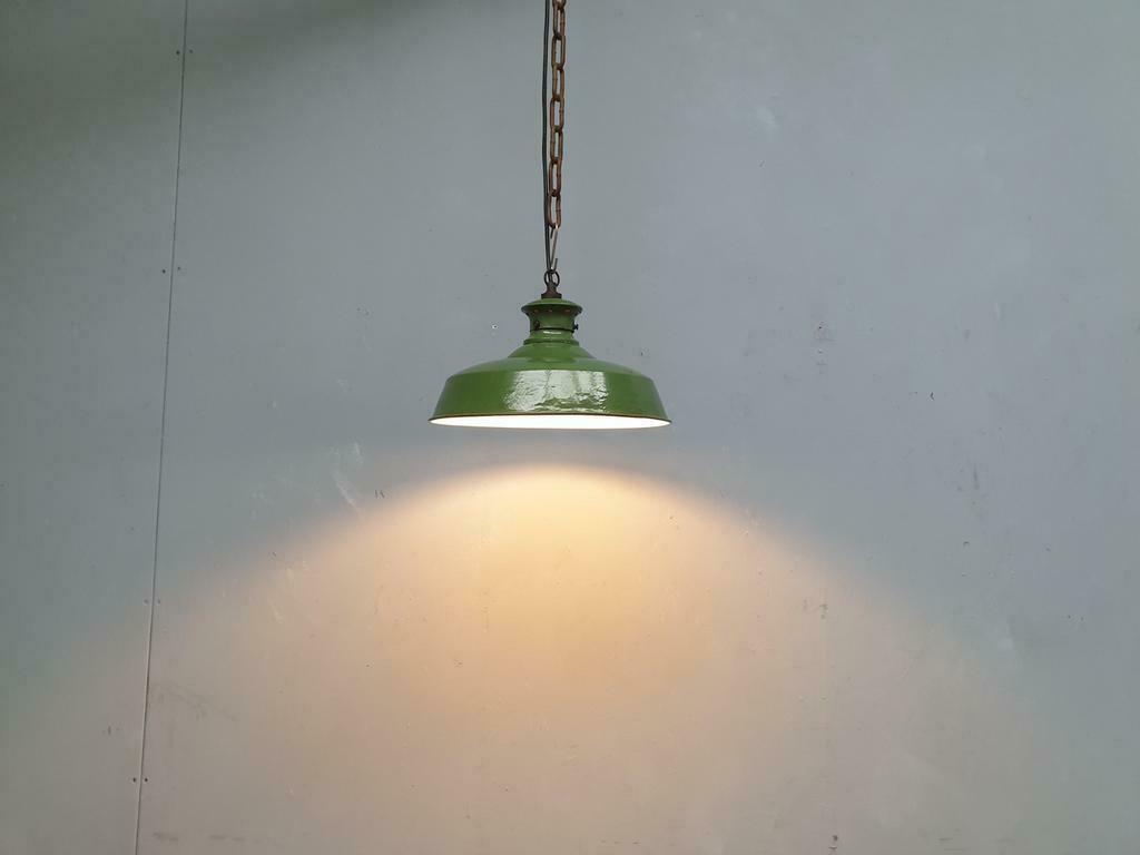 Old enamel lamp green