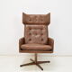 Mid-century leatherette rotatable armchair,1960's.