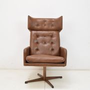 Mid-century leatherette rotatable armchair,1960's.