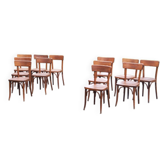 Set de 12 chaises de bistrot Thonet anciennes