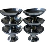 6 stainless steel cups by Guy Degrenne, 1970s