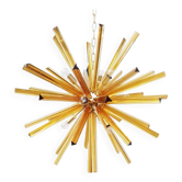 Lustre contemporain Sputnik en verre de Murano "Triedro" ambré