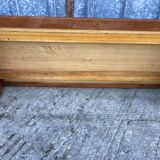 Vintage Yew Wood Bench with 3 Cushions