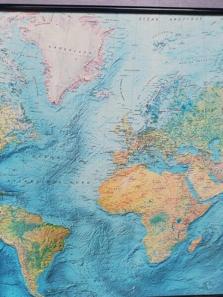 IGN Air France vintage planisphere world map 1980