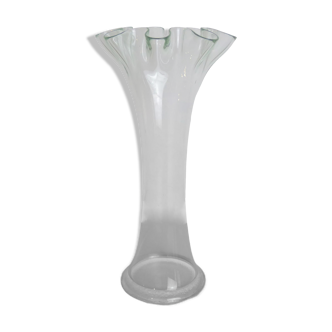 Vase tulipe en verre transparent