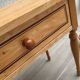 Formica and vintage wood bedside table