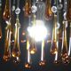 The Amber Crown, Murano Chandelier Amber and Crystal Drops, 1970s