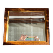 Art deco mirror 1920 wood and silver vintage