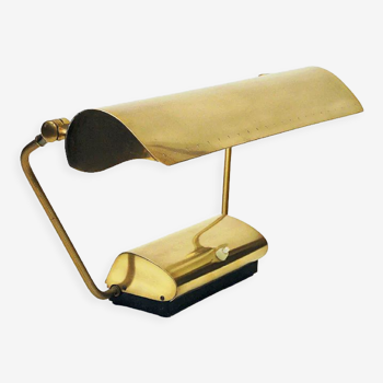 Lampe de bureau rectangulaire en laiton mod DS115 par Philips AS, Norvège Années 1950