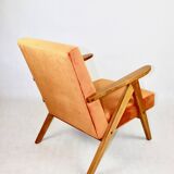 Vintage armchair VAR B-310 orange velvet fabric - 2 pieces available