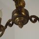 Art Nouveau bronze chandelier with 3 lights, France