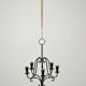 Chandelier en métal peint en noir avec des détails en cuivre – Gunnar Ander pour Ystad-Metall, Suède, années 1950