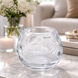 Crystal vase signed Christofle – Bubbled model – 16 cm – Perfect condition