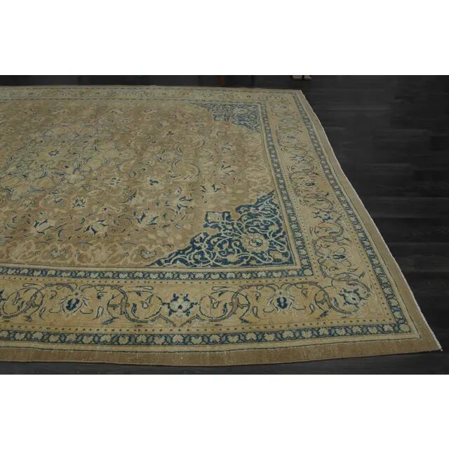 1970s Vintage Persian Handmade Wool Cotton Orange Area Rug 300x403