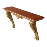 Console ancienne en bois sculpté et doré, Italie, XIXe siècle