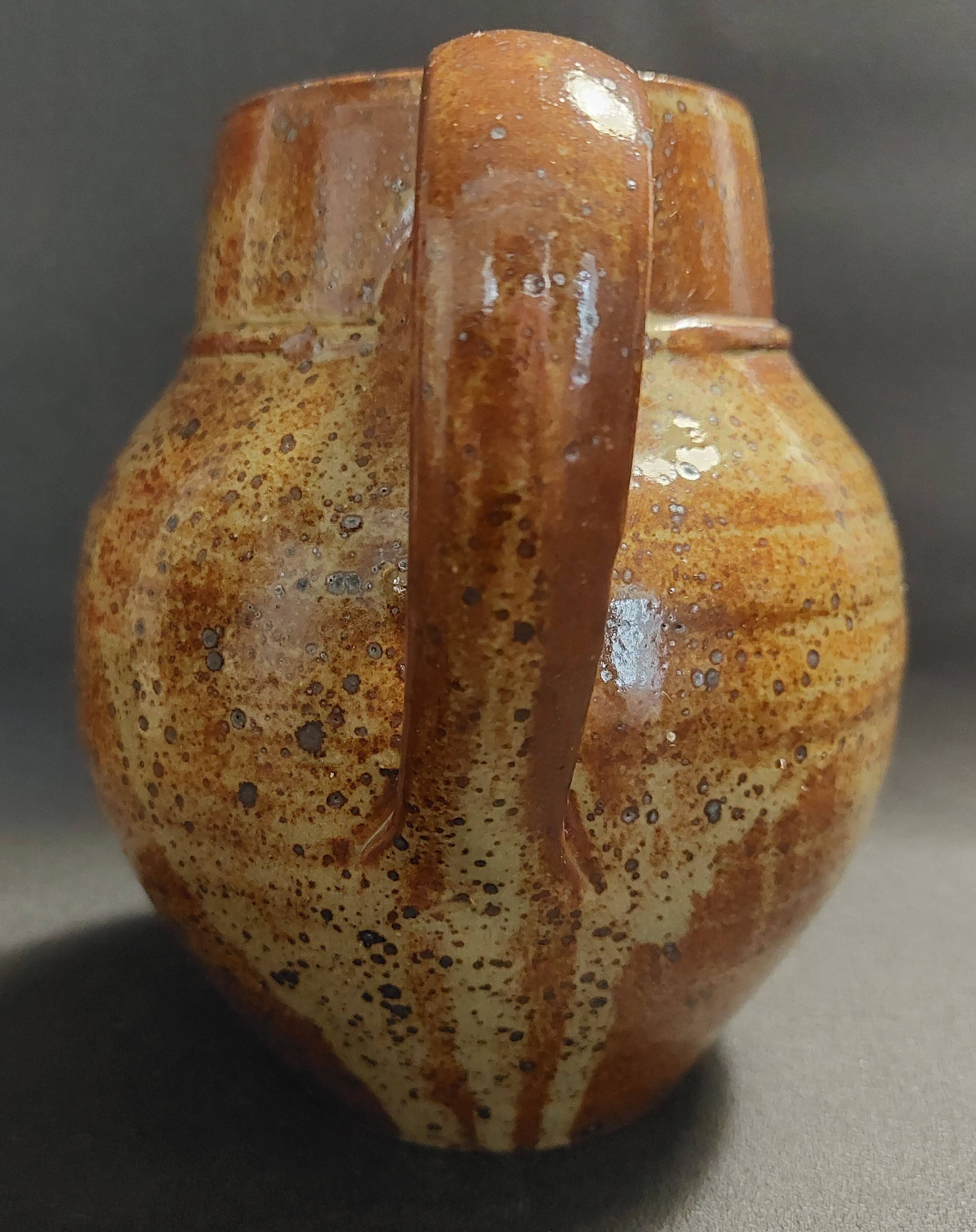 Pyrite stoneware pitcher from the 60s-70s, 20th century ceramic