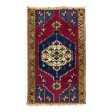 Small Vintage Turkish Rug 92x55 cm, Short Runner, Tribal, Shabby, Mini Carpet