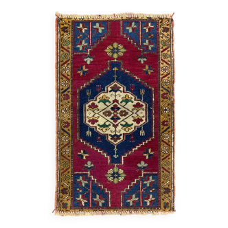 Petit tapis turc vintage 92x55 cm, Short Runner, Tribal, Shabby, Mini Tapis