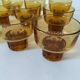 Vintage amber pressed glass glasses