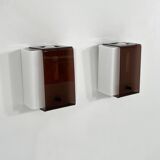 Pair of Space Age smoked wall sconces, 1970s