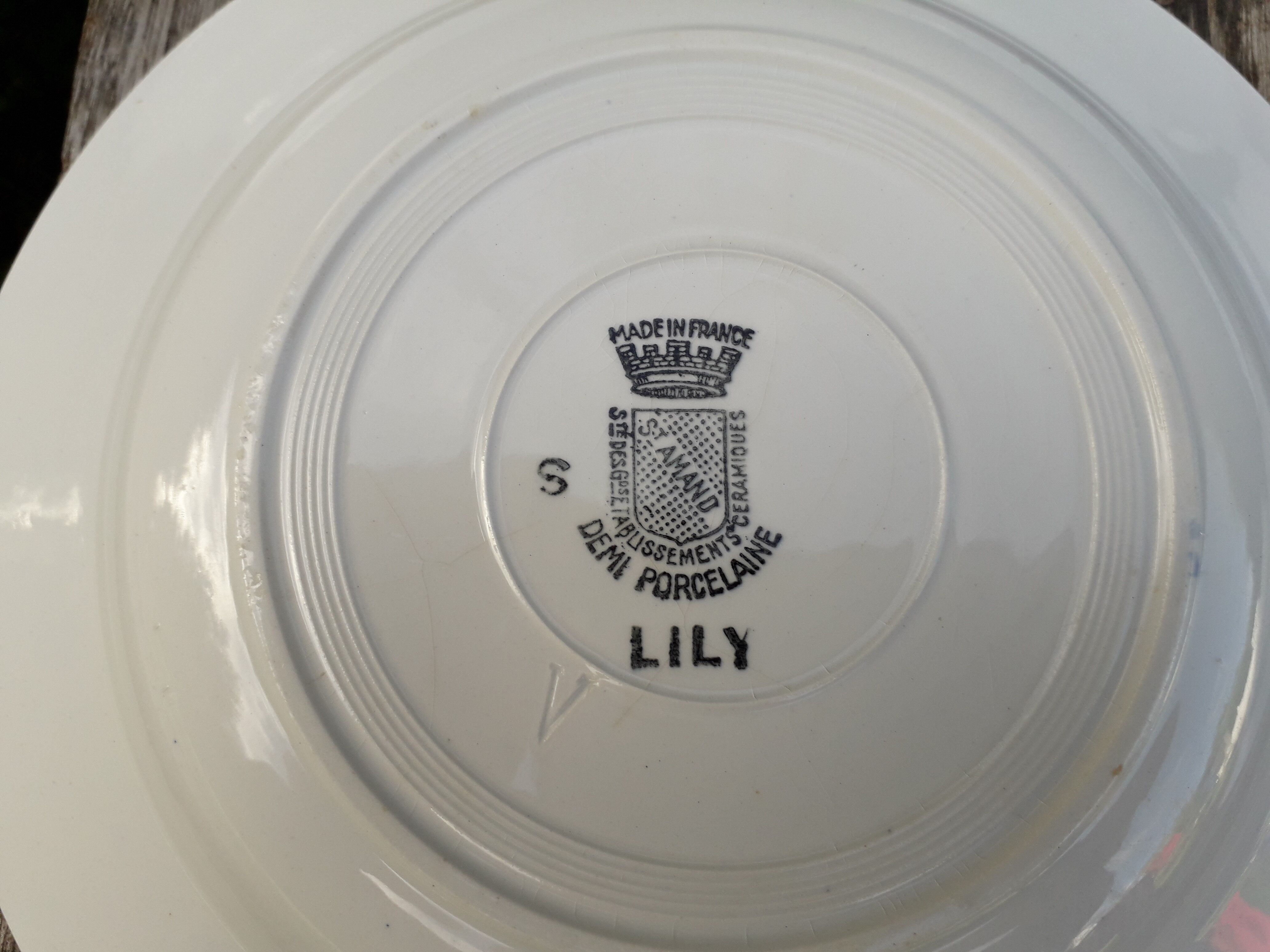 8 plates hollow ST Amand decor "Lily"
