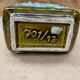 Ancien vase marei forme rectangle fat lava vert & blanc vintage
