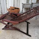 Chaise pliante en teck vintage