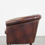 Cow leather club chair in English style