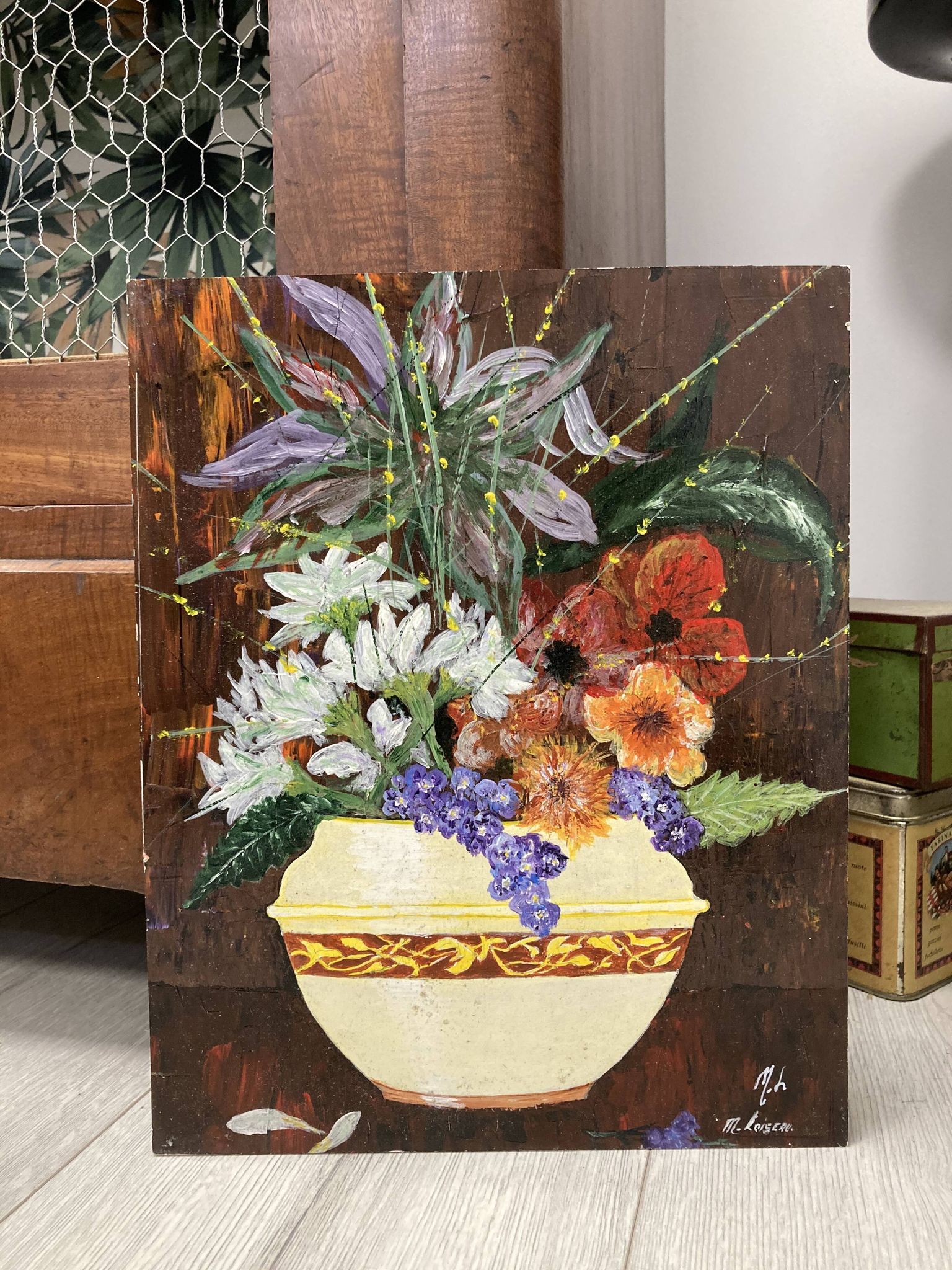 Peinture bouquet vintage
