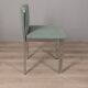 Lot de 4 chaises vintage 70's en metal et tissu turquoise design italien