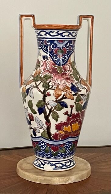 Vase Gien 29 cm "Pivoines", restaurations