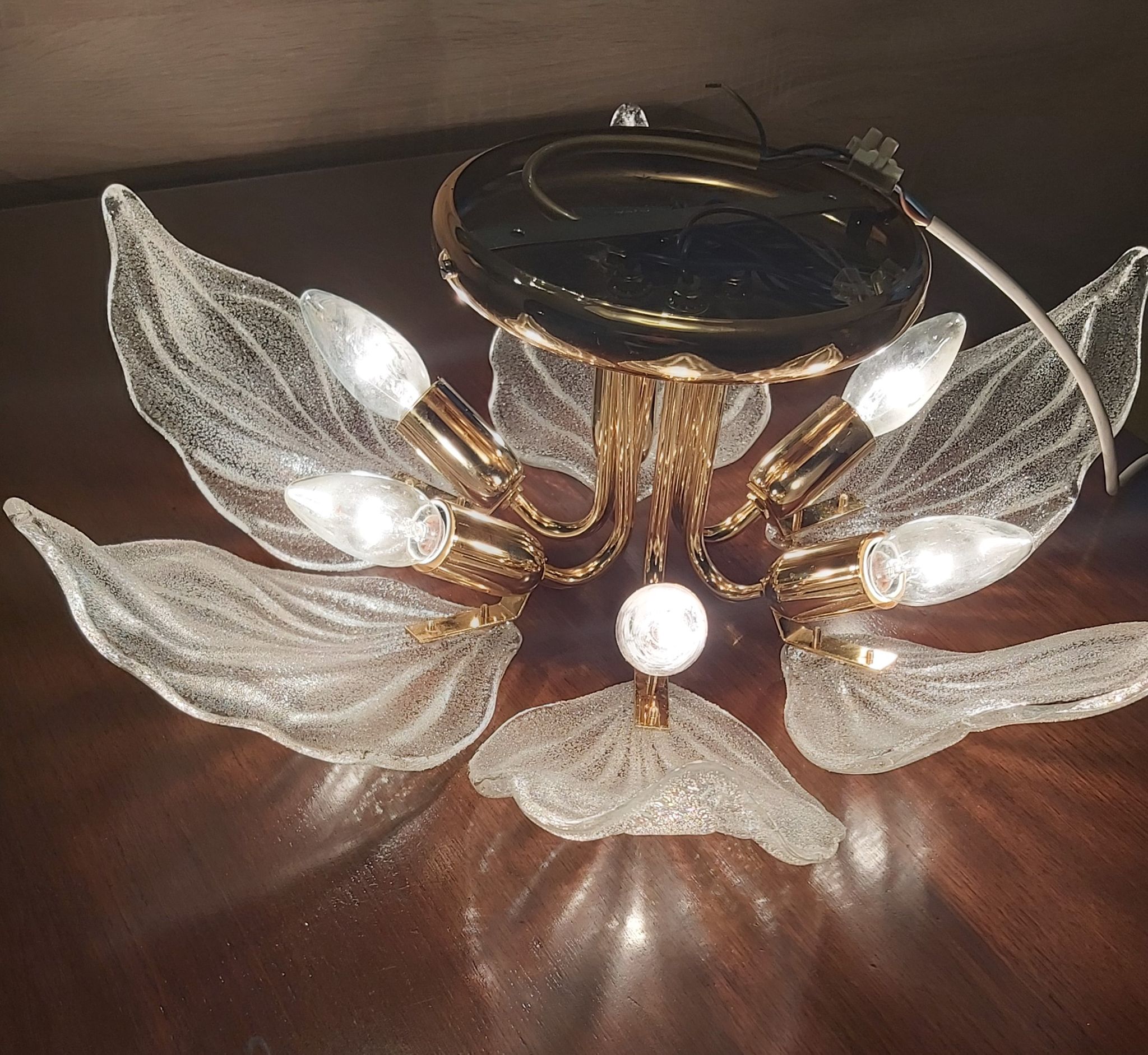 Plafonnier en verre de Murano, Navaresi, Italie, années 1980