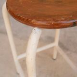 Vintage metal and wood workshop stool