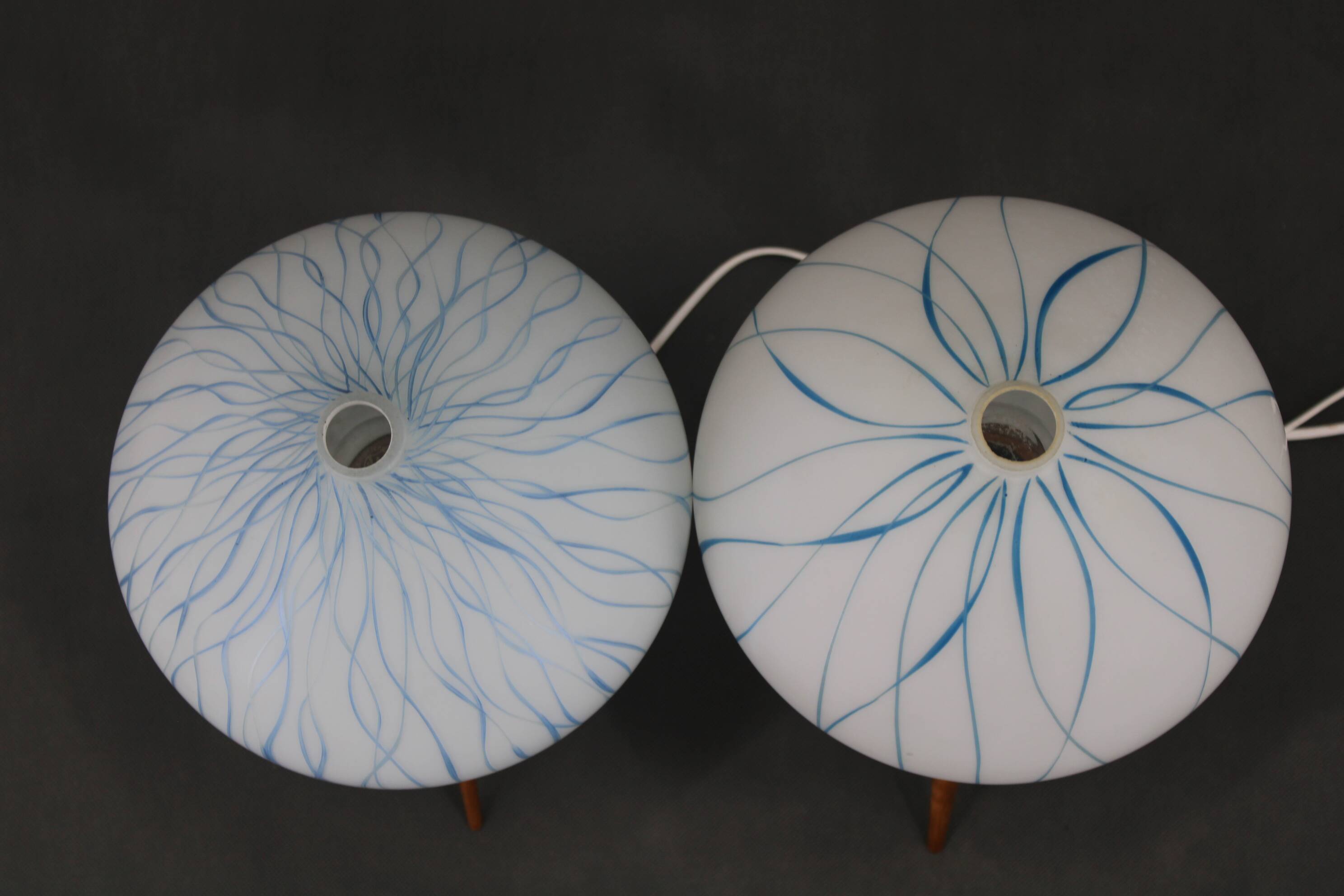 1960s pair of table lamps by uluv , czechoslovakia