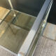 Space Age side table in aluminium and smoked glass
