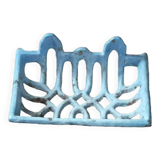 Soap dish Patinated blue enameled metal dpmc 0923216