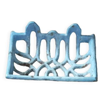 Soap dish Patinated blue enameled metal dpmc 0923216