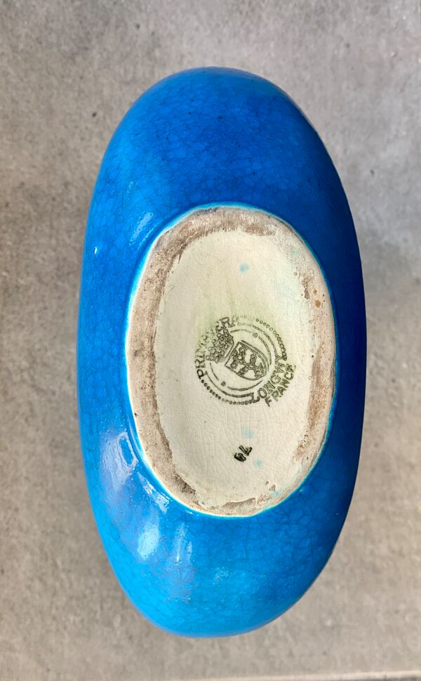 Vase gourde en faïence émaillée pour primavera, longwy