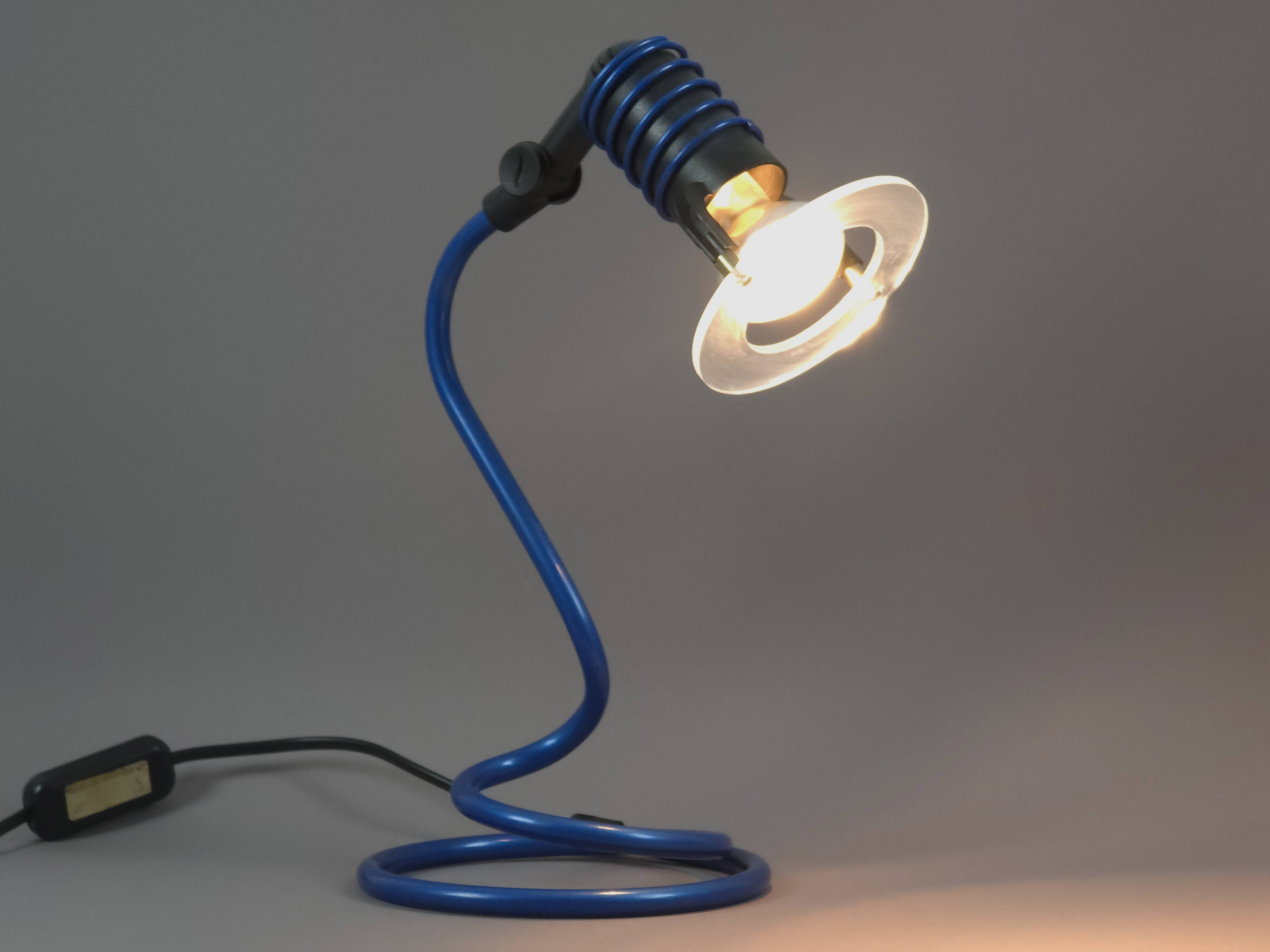 1990s Postmodern ESTO Spiral Adjustable Desk Light.