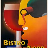 Affiche Razzia bistrot du Nord Grand Format signé par l'artiste - On linen