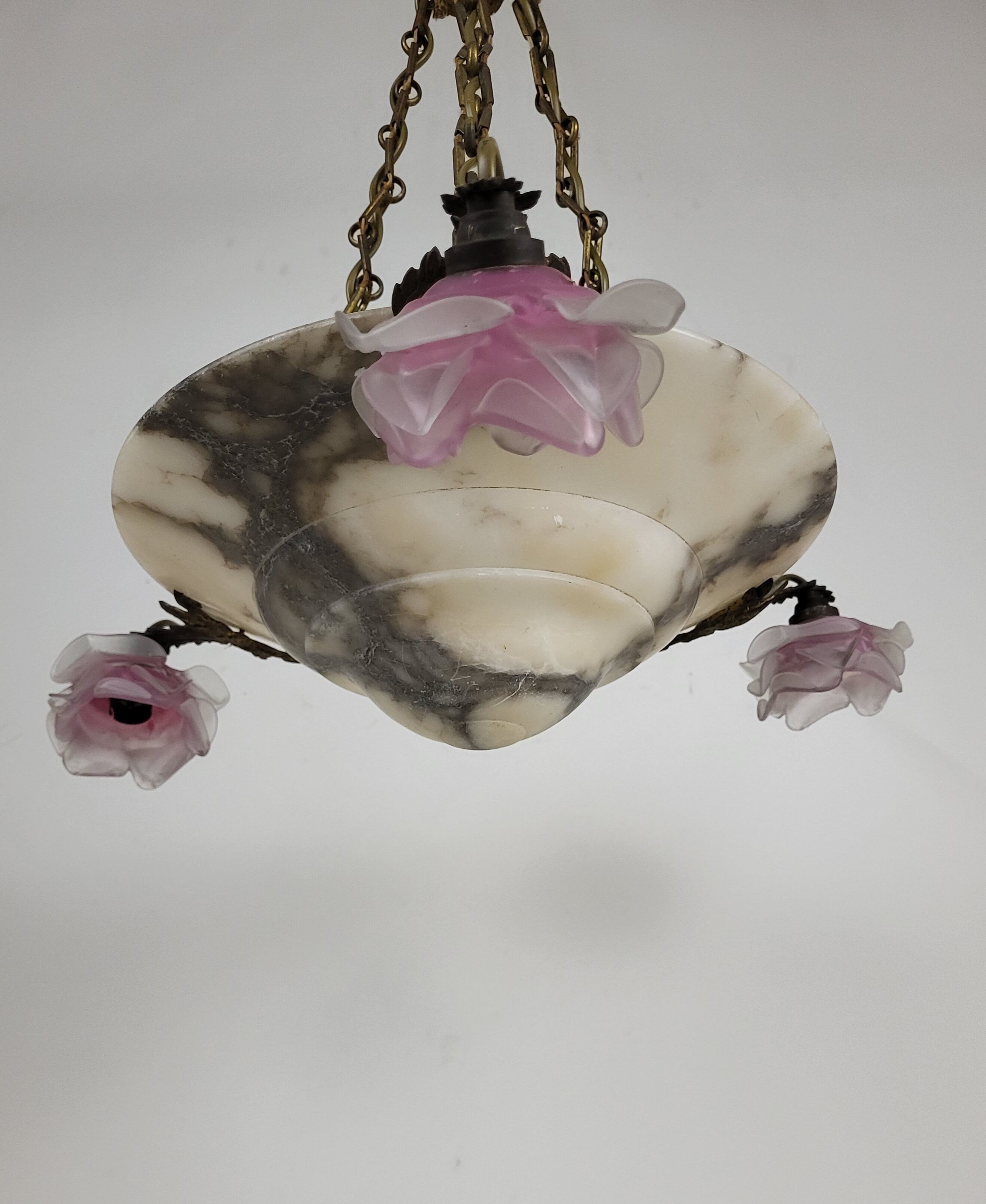 Art deco marble pendant chandelier