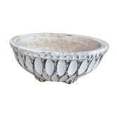 Round planter vintage concrete structured 60, 70 years